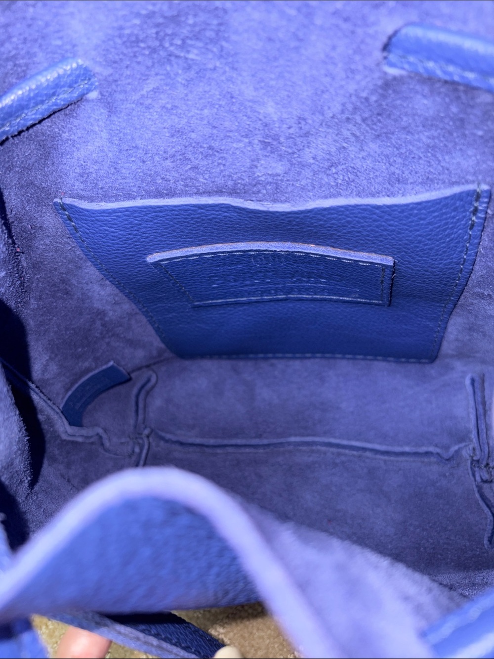 Portland Leather Goods small drawstring bucket bag in the color Molino Blue - Picture 11 of 12